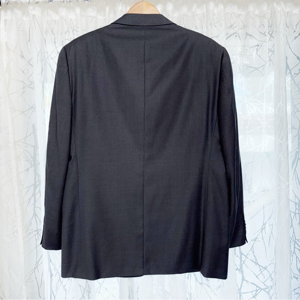 ERMENEGILDO ZEGNA GRAY WOOL BUTTON UP BLAZER JACKET PANTS SUIT SET - Picture 4 of 16